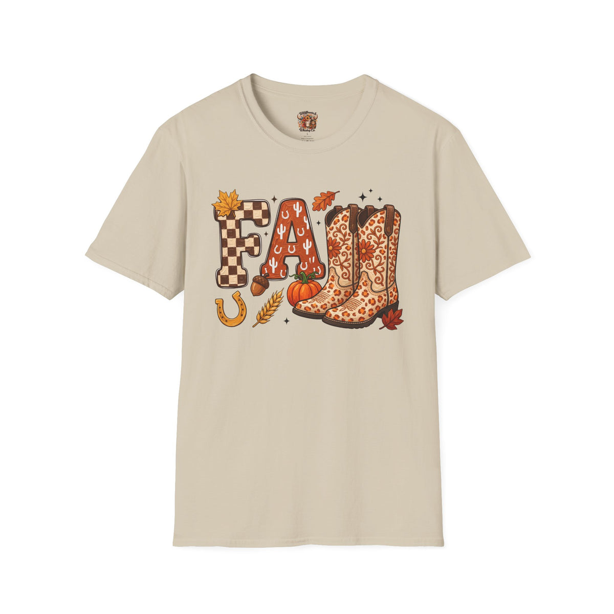 Fall Cowboy Boots T-Shirt — Autumn Farm & Pumpkin Graphic Tee
