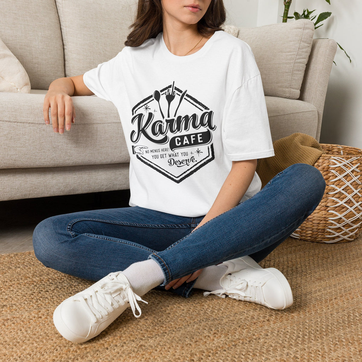 Karma Cafe T-Shirt — Vintage Coffee & Eatery Logo Tee