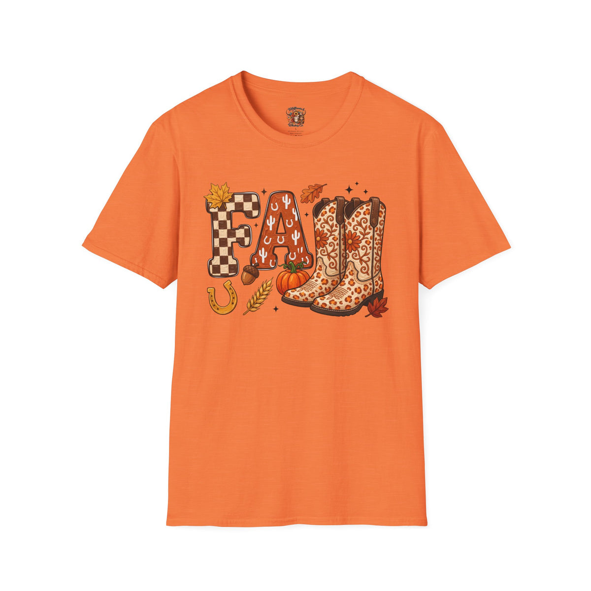 Fall Cowboy Boots T-Shirt — Autumn Farm & Pumpkin Graphic Tee