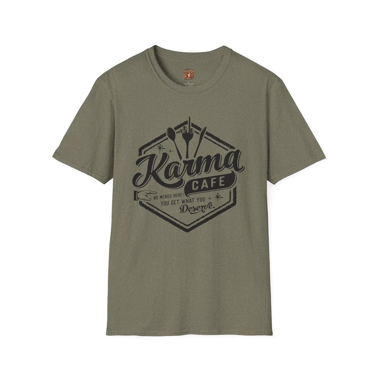 Karma Cafe T-Shirt — Vintage Coffee & Eatery Logo Tee