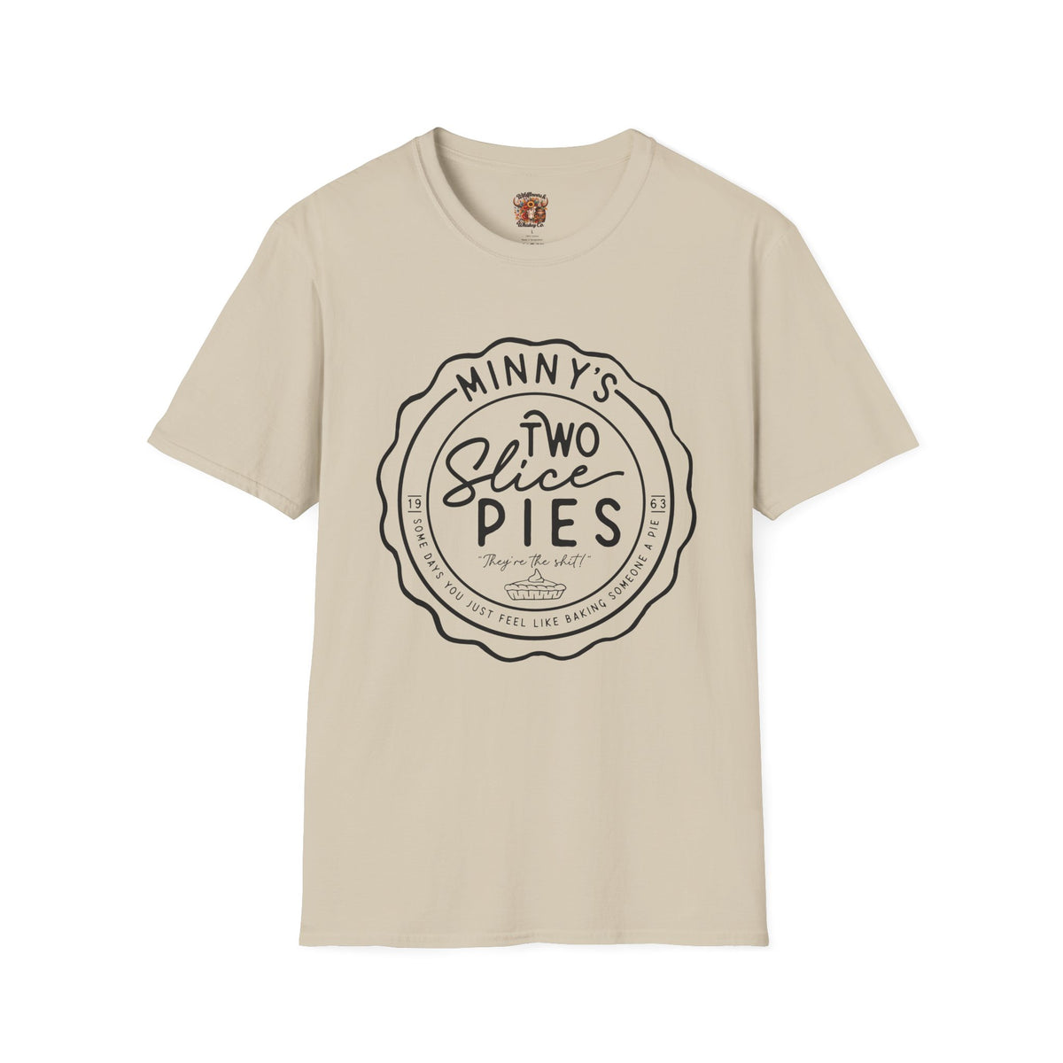 Two Slice Pies T‑Shirt — Minny’s Vintage Pie Shop Tee