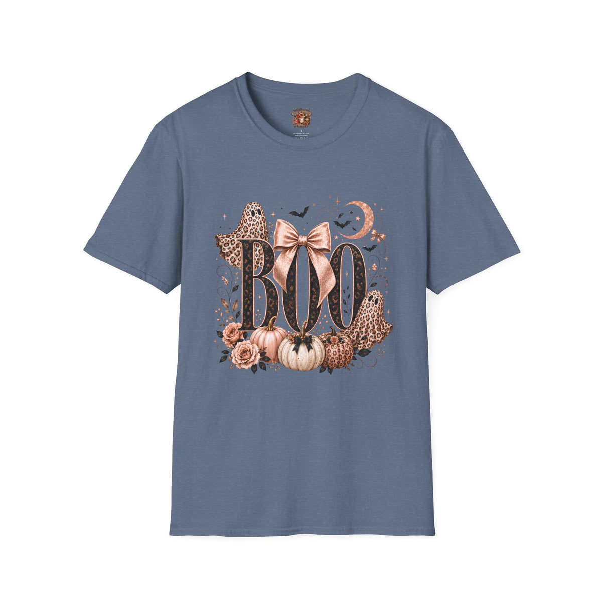 Boo Graphic T-Shirt — Pink Leopard Halloween Tee