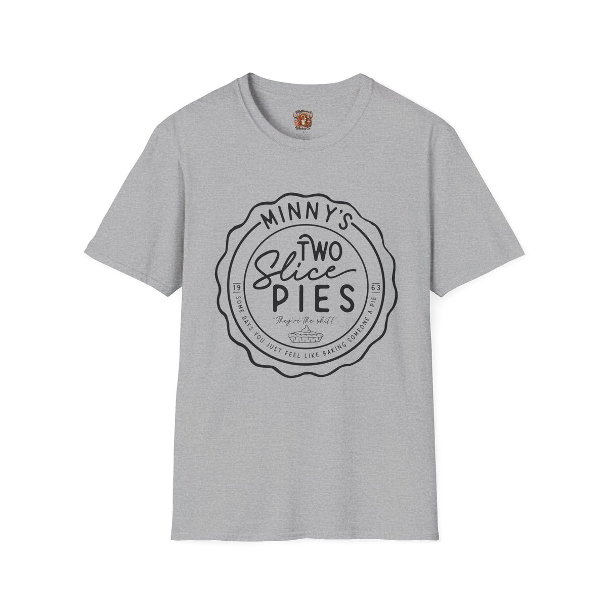 Two Slice Pies T‑Shirt — Minny’s Vintage Pie Shop Tee