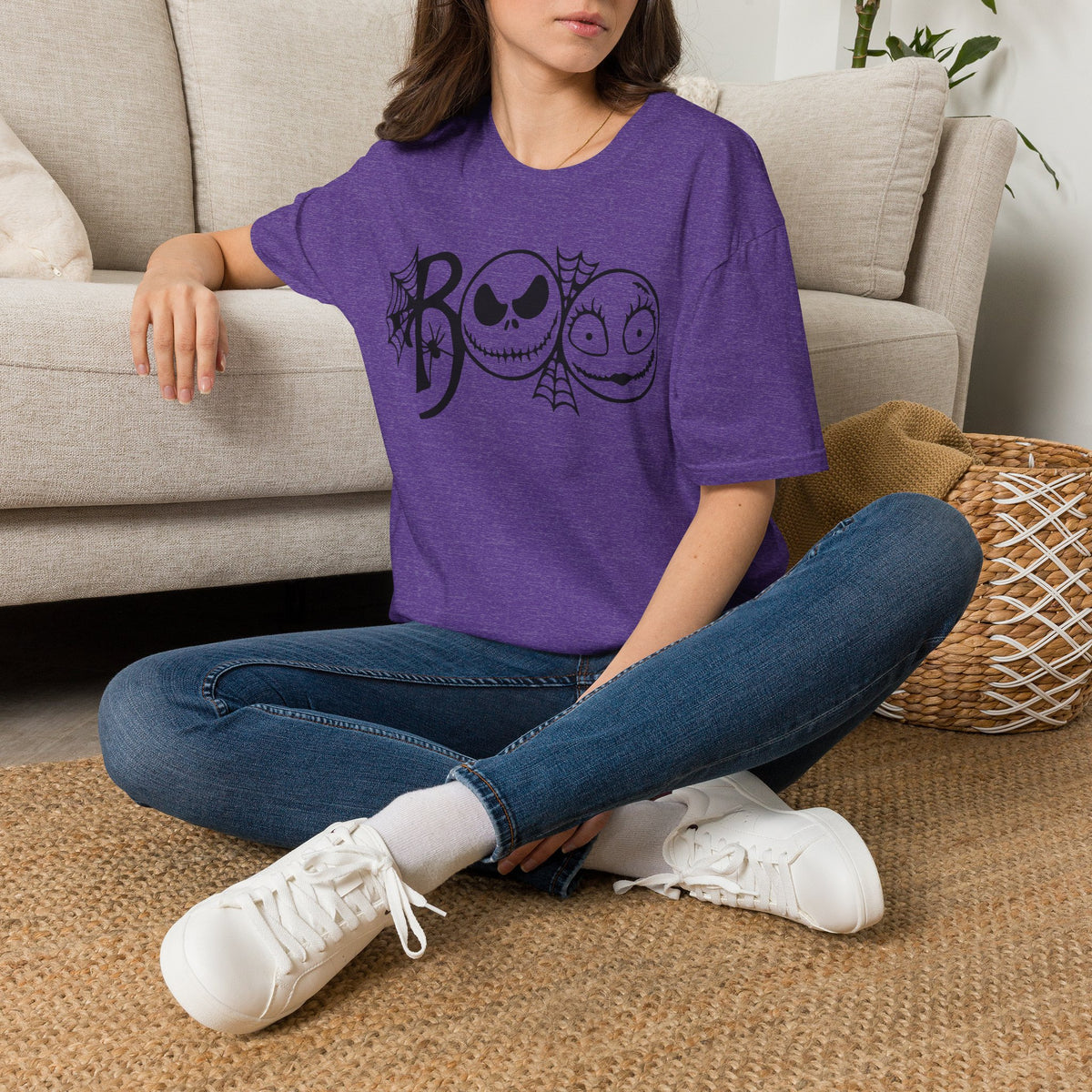 Boo Jack & Sally Halloween T-Shirt — Spooky Spiderweb Costume Tee