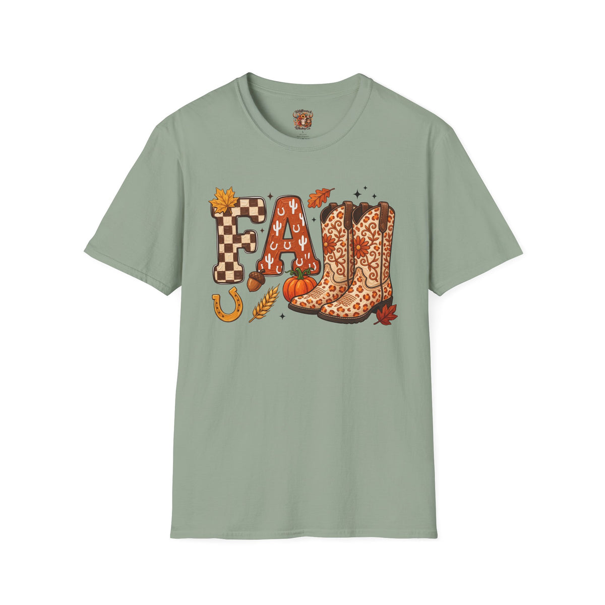 Fall Cowboy Boots T-Shirt — Autumn Farm & Pumpkin Graphic Tee
