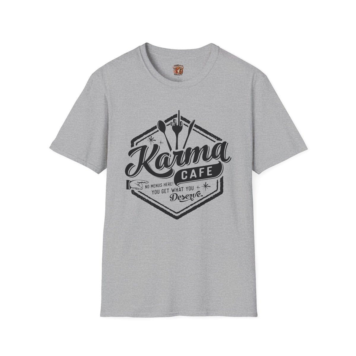 Karma Cafe T-Shirt — Vintage Coffee & Eatery Logo Tee