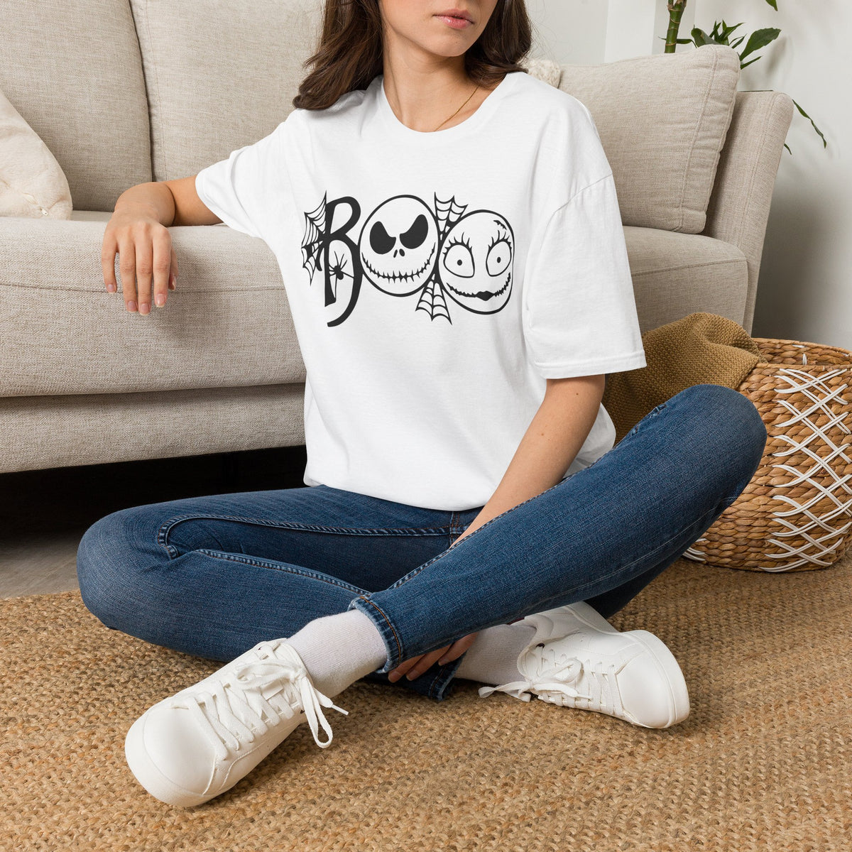 Boo Jack & Sally Halloween T-Shirt — Spooky Spiderweb Costume Tee