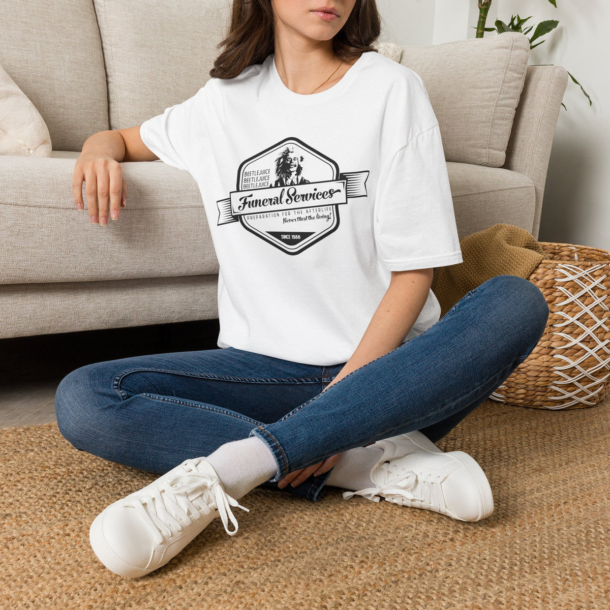 Beetlejuice Funeral Services T-Shirt — Retro Funeral Parlor Logo Tee