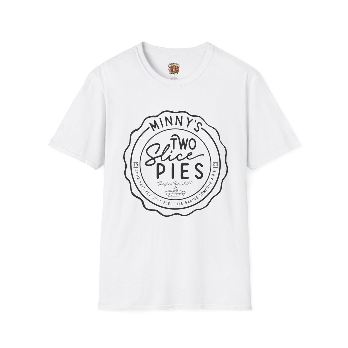 Two Slice Pies T‑Shirt — Minny’s Vintage Pie Shop Tee