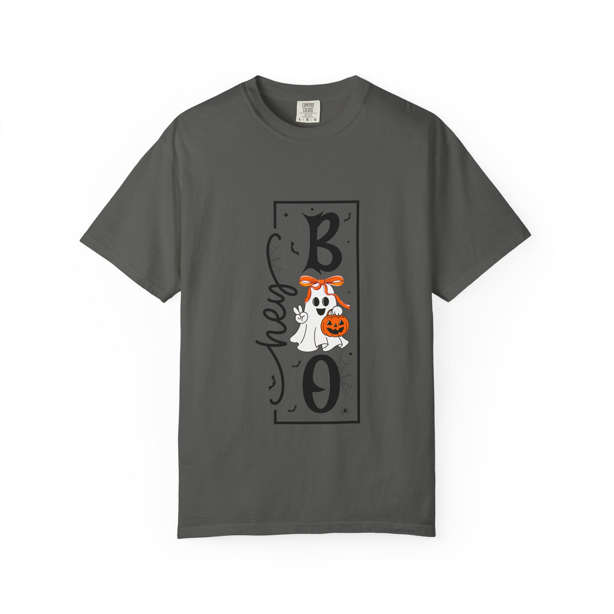 Hey Boo Halloween T-Shirt — Cute Ghost & Pumpkin Spooky Tee